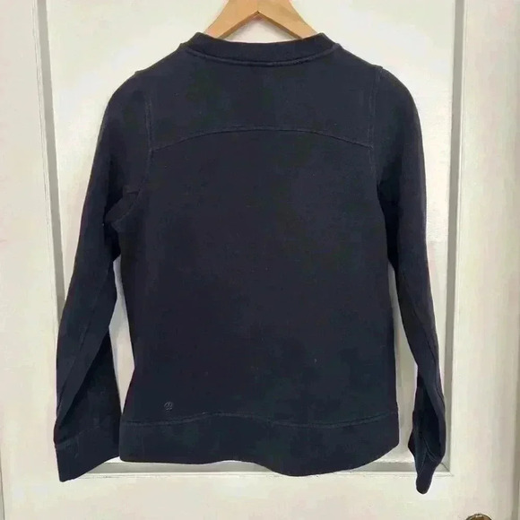 Lululemon Navy Blue Crewneck Sweatshirt  with Two Front Zippers S - Picture 9 of 11